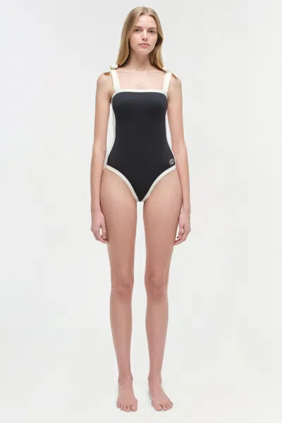 Simkhai Colour-blocked Tie-strap Swimsuit