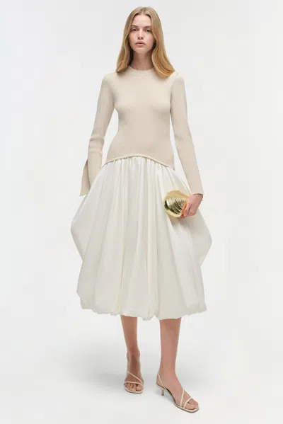 Simkhai Knit-top Balloon-skirt Midi Dress