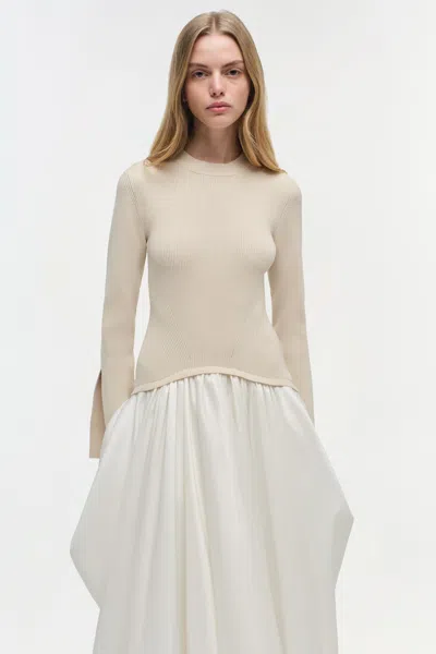 Simkhai Knit-top Balloon-skirt Midi Dress