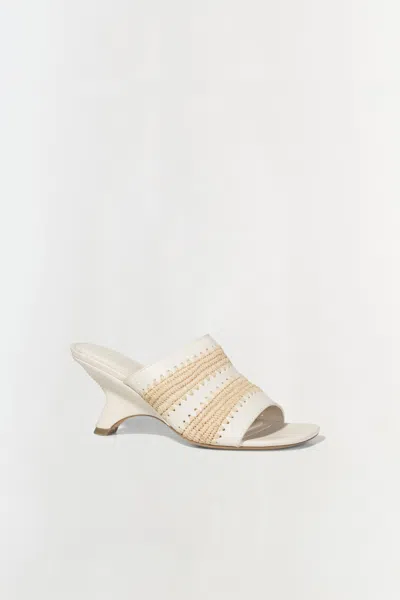 Simkhai Women's Shadow Mule Raffia Sandal In Cream