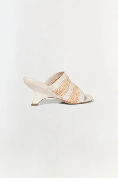Simkhai Women's Shadow Mule Raffia Sandal In Cream