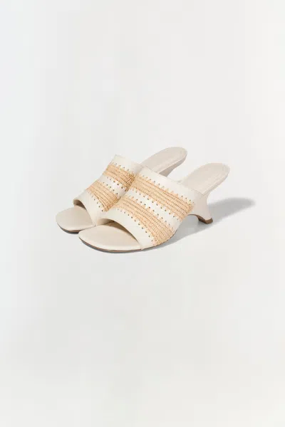 Simkhai Women's Shadow Mule Raffia Sandal In Cream