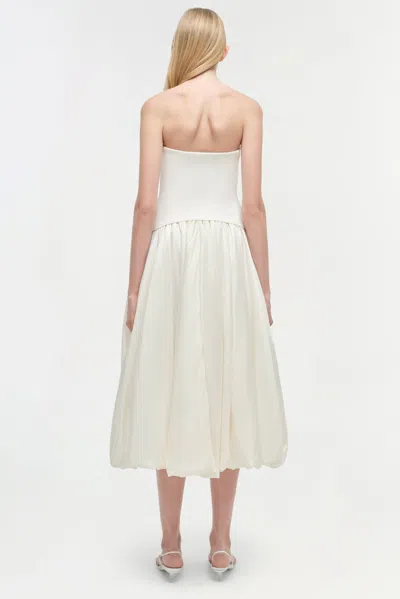 Simkhai Women's Knitted Izzy Strapless Taffeta Midi Dress In Ivory