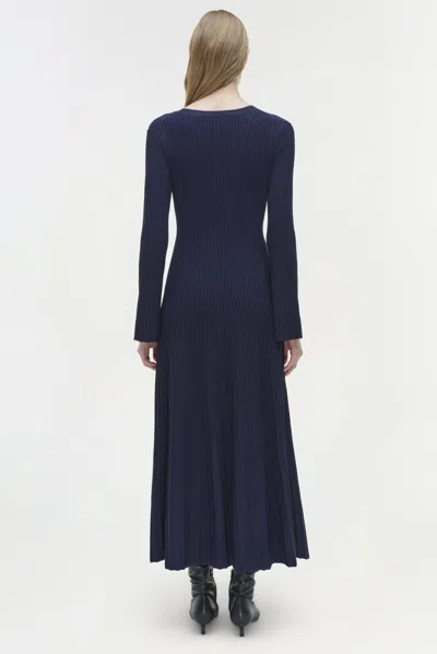 Simkhai Women's V-neck Genna Knit Midi Dress In Midnight