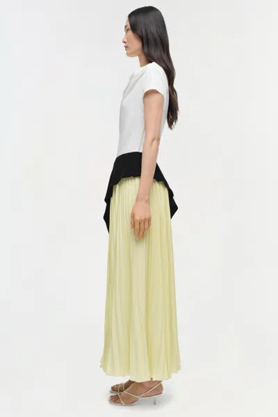 Simkhai Andromeda Pleated Crystal-embellished Midi Dress In White