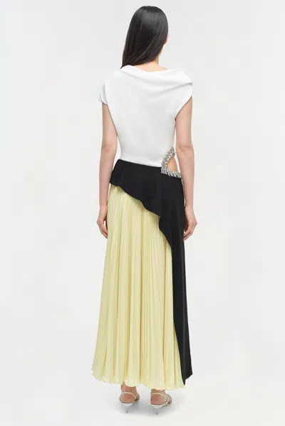 Simkhai Andromeda Pleated Crystal-embellished Midi Dress In White