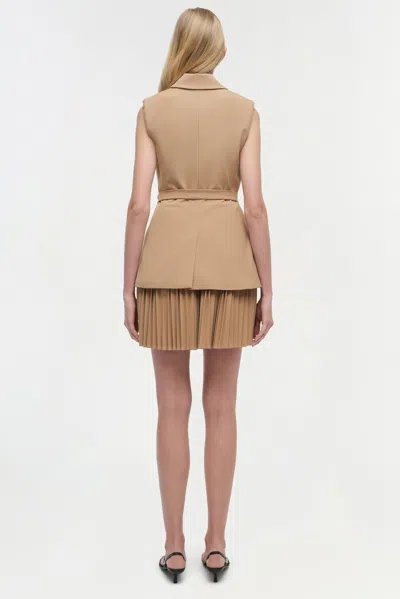 Simkhai Women's Eman Pleated Mini Dress In Camel