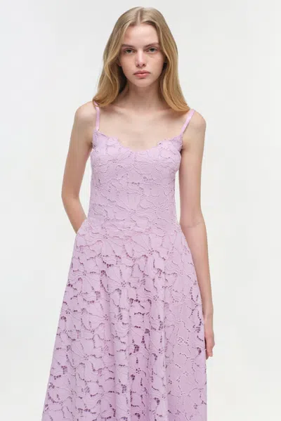 Simkhai Women's Julia Lace Midi Dress In Orchid