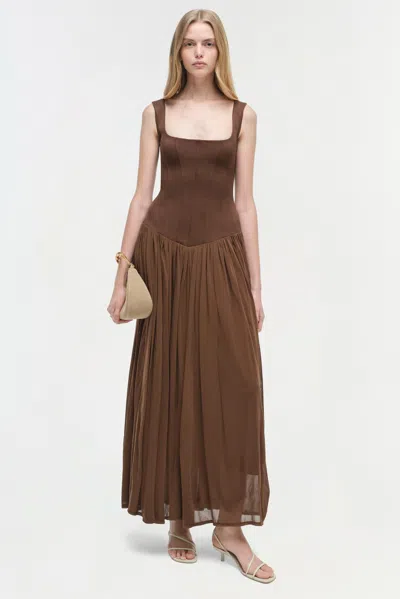 Simkhai Women's Jamie Jersey Midi Dress In Cocoa