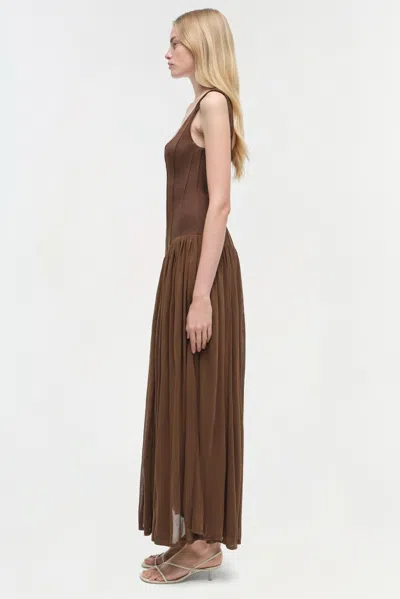 Simkhai Women's Jamie Jersey Midi Dress In Cocoa