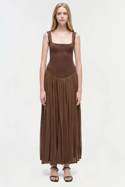Simkhai Women's Jamie Jersey Midi Dress In Cocoa