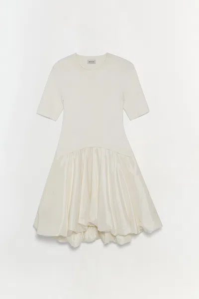 Simkhai Kenz Knit Ruffle Mini Dress In Ivory