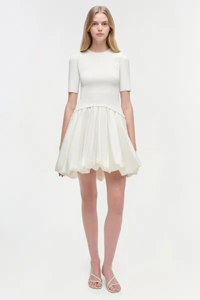 Simkhai Kenz Knit Ruffle Mini Dress In Ivory