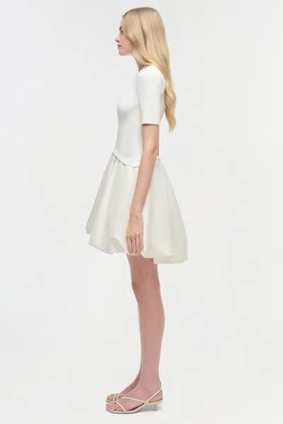 Simkhai Kenz Knit Ruffle Mini Dress In Ivory