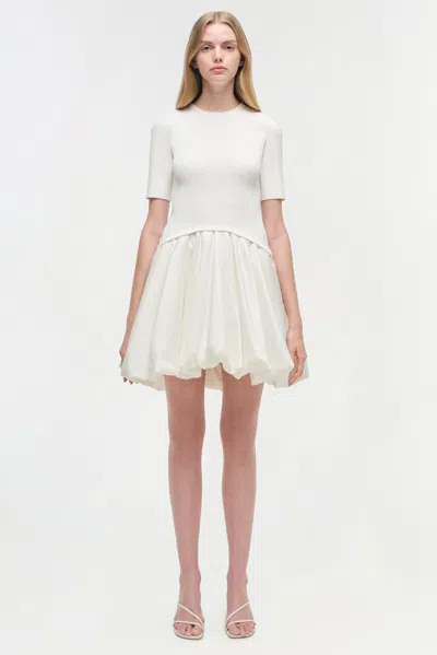Simkhai Kenz Knit Ruffle Mini Dress In Ivory