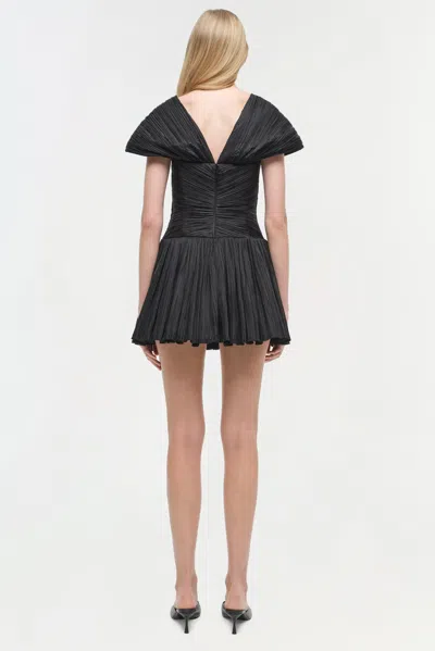 Simkhai Womens Black Avarie Pleated Woven Mini Dress In Black