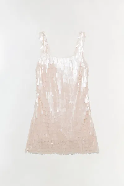 Simkhai Women's Short Sleeve Onyx Sequin Mini Dress In Sand