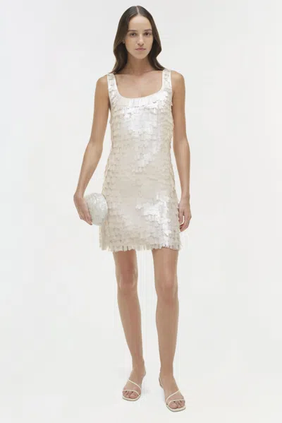 Simkhai Women's Short Sleeve Onyx Sequin Mini Dress In Sand