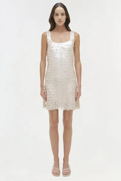 Simkhai Women's Short Sleeve Onyx Sequin Mini Dress In Sand