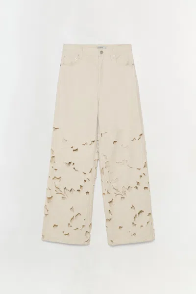 Simkhai Women's Betty Floral Cut Out Jean In Ecru