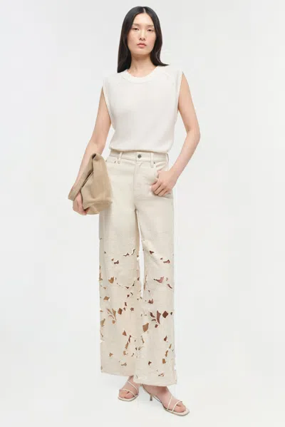 Simkhai Women's Betty Floral Cut Out Jean In Ecru