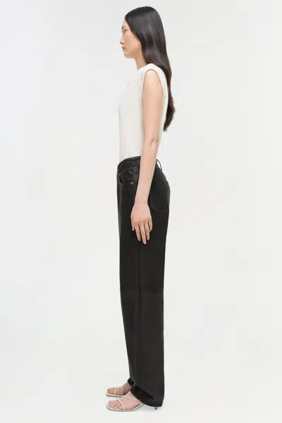 Simkhai Women's Waldon Leather Curved Leg Pant In Black