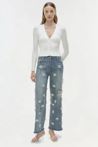 Simkhai Women's Wide Leg Jude Wide Crop Jean In Distressed Brickell