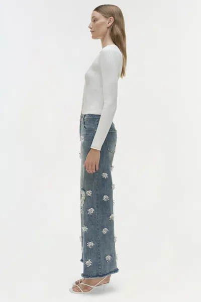 Simkhai Women's Wide Leg Jude Wide Crop Jean In Distressed Brickell
