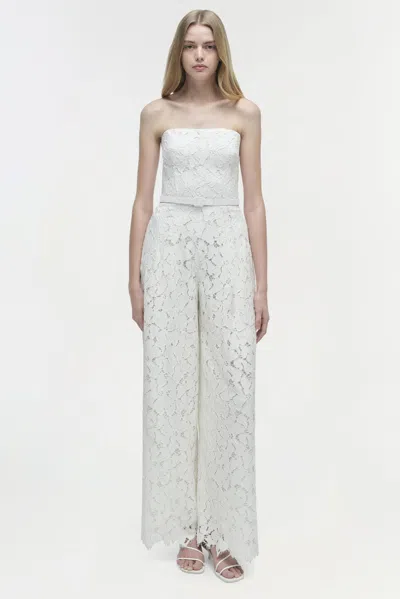 Simkhai Women's Wide Leg Rebecca Lace Strapless Jumpsuit In Ivory