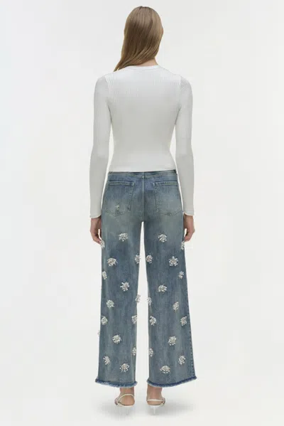 Simkhai Women's Wide Leg Jude Wide Crop Jean In Distressed Brickell