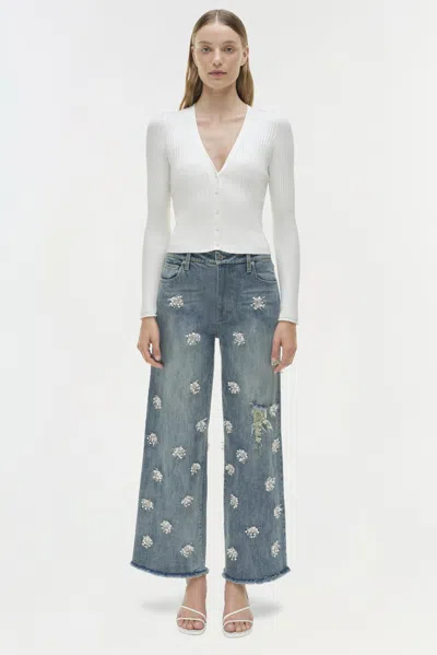 Simkhai Women's Wide Leg Jude Wide Crop Jean In Distressed Brickell