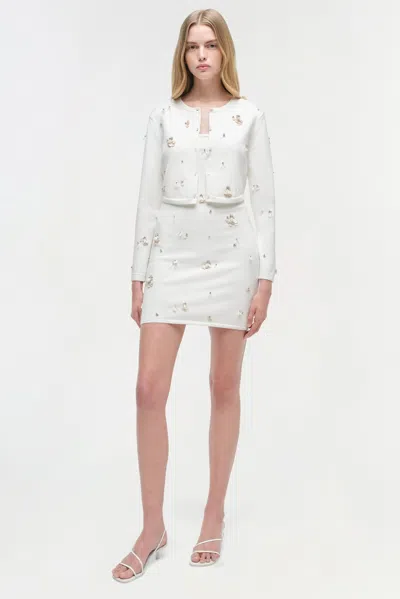 Simkhai Women's Knitted Zadie Embellished Cropped Cardigan In Ivory