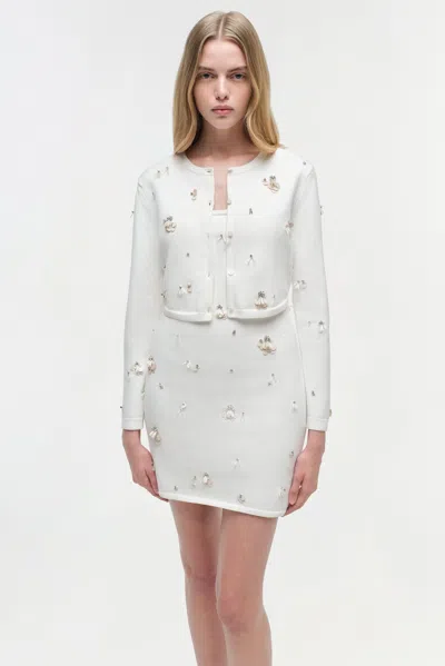 Simkhai Women's Knitted Zadie Embellished Cropped Cardigan In Ivory