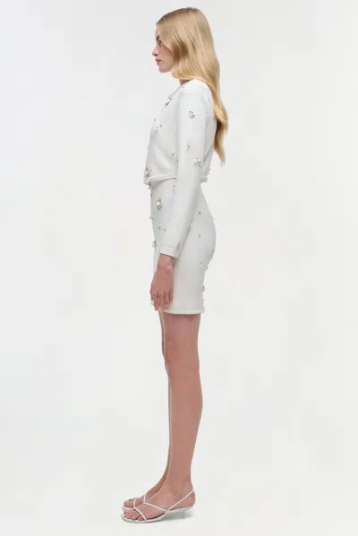 Simkhai Women's Knitted Zadie Embellished Cropped Cardigan In Ivory