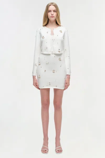 Simkhai Women's Knitted Zadie Embellished Cropped Cardigan In Ivory