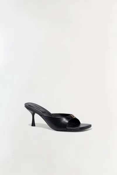 Simkhai Carey Leather Buckle Mules In Black