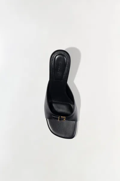 Simkhai Carey Leather Buckle Mules In Black