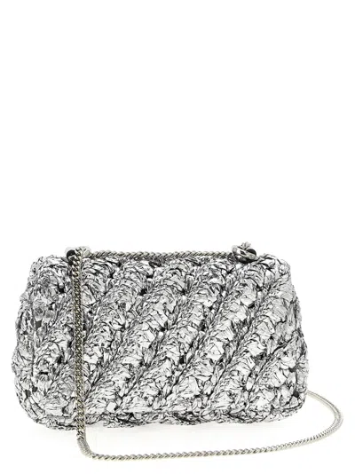 Tory Burch 'kira' Mini Shoulder Bag In Silver