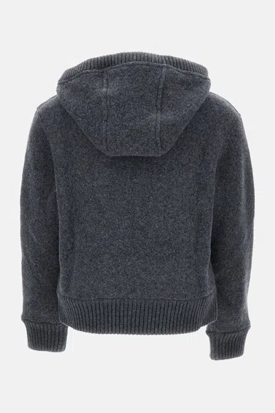 Thom Browne Zip Up Hoodie In Wool