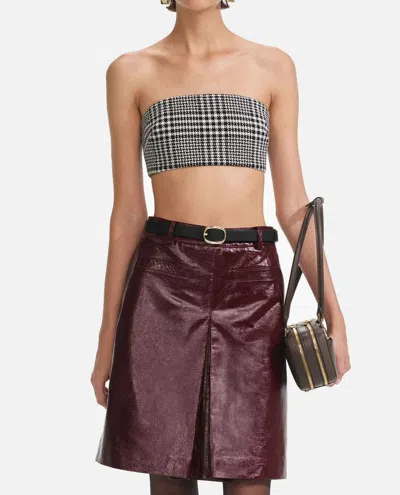 Self-portrait Belted Patent Leather Miniskirt