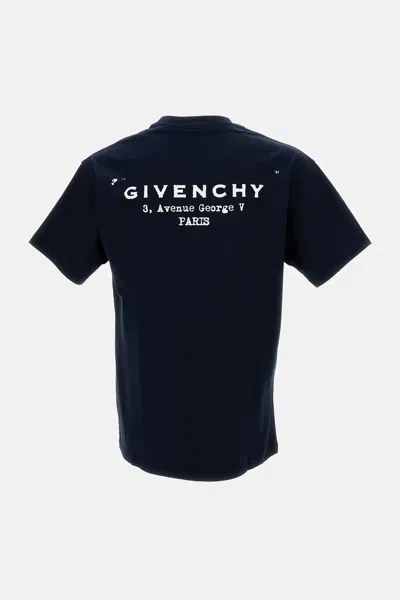 Givenchy Crewneck Cotton T-shirt With Striking Back Print In Black