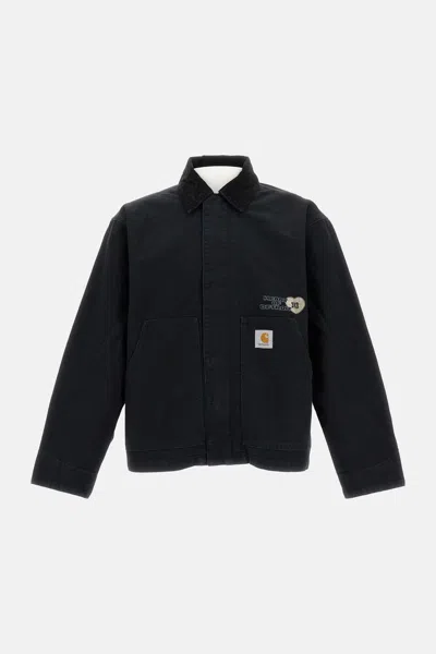 Carhartt Work In Progress Og Arcan Graphic Organic Cotton Canvas Jacket In Black