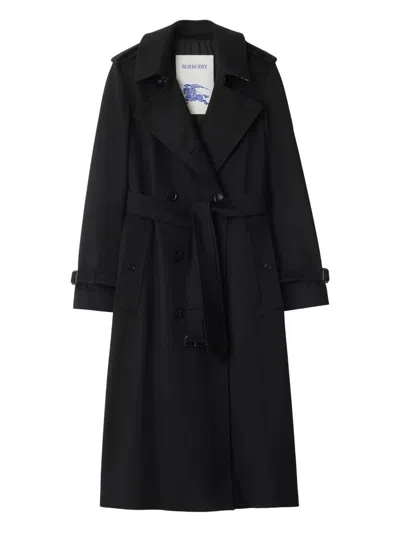 Burberry Fitzrovia Double-breasted Belted Trench Coat In Blue