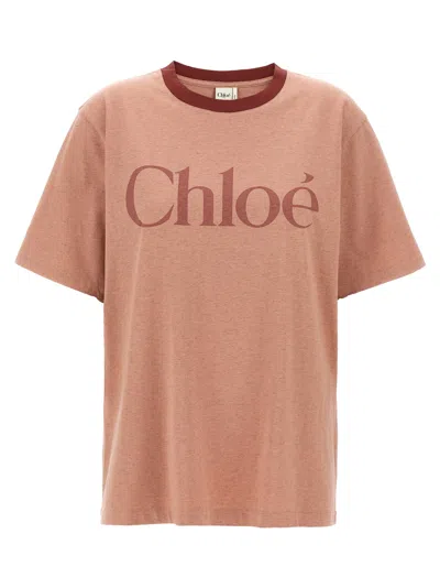 Chloé Pink Cotton T-shirt With Logo