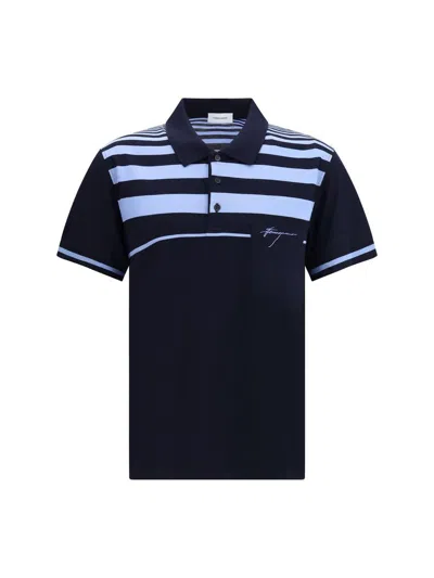 Ferragamo Short Sleeves Polo Shirt In Blue