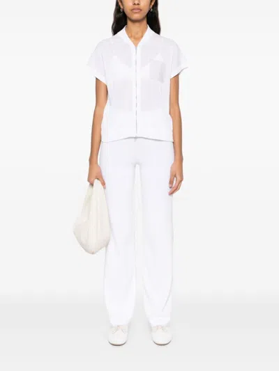 Peserico Short-sleeve Zip-up Knitwear Top In White