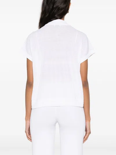 Peserico Short-sleeve Zip-up Knitwear Top In White