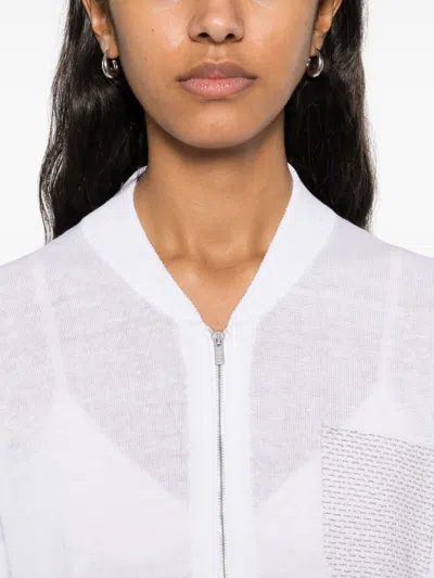 Peserico Short-sleeve Zip-up Knitwear Top In White