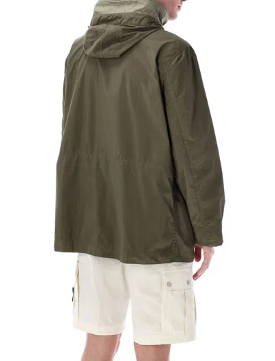 Stone Island Short Parka With Protective Hood In Gray
