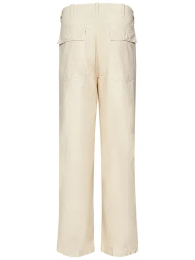 East Harbour Surplus Relaxed Fit Off-white Cotton Trousers In Neutral